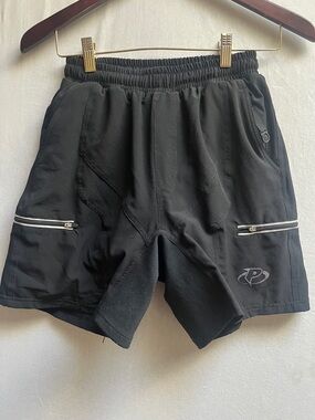 Primal Wear Black Padded Mountain Bike Cycling Shorts Zip Pockets S